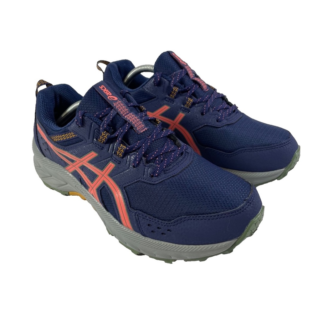ASICS Gel-Venture 9 Trail Running Shoes Womens 8.5 D Wide Sneakers Blue Papaya